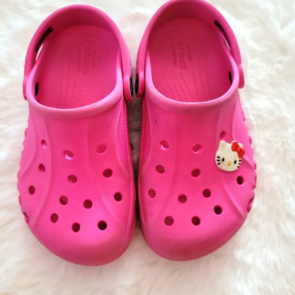 🌺Crocs hot pink Girls J2🌺